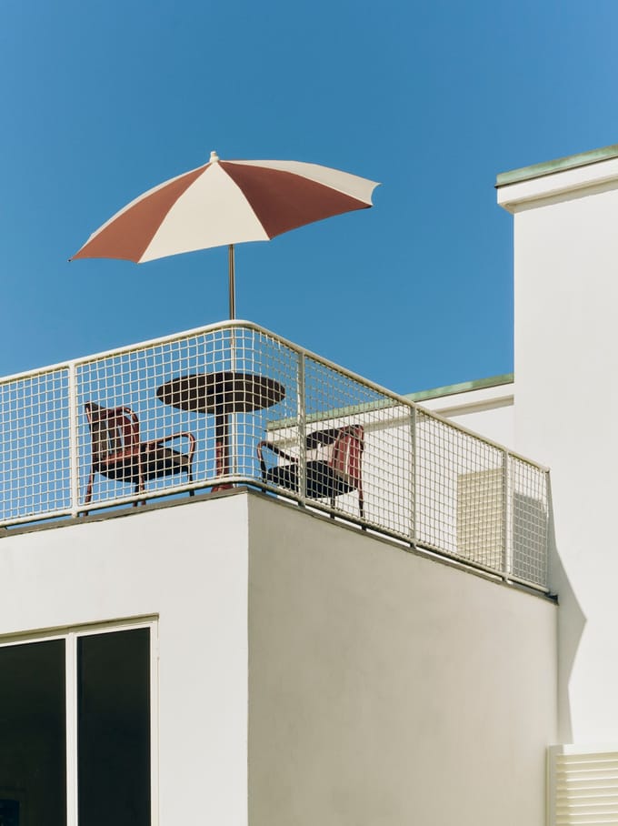 HAY Terrazza parasol - Ø200 x H170-220 cm - HAYTerrazzaOffwhiteburgundy