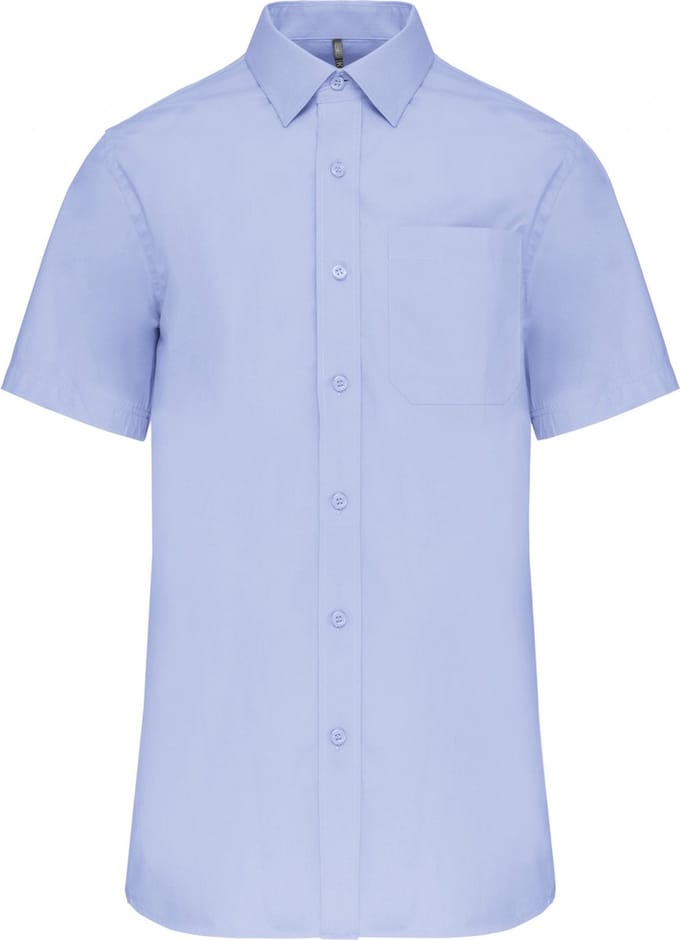 Kariban Heren poplin overhemd korte mouwen K543 - Bright Sky - M