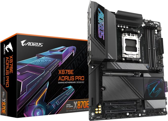 Gigabyte X870E AORUS PRO - ATX - Socket AM5 - AMD X870E - DDR5 - USB 4 - Wi-Fi 7 - Realtek Audio