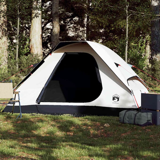vidaXL - Koepeltent - 2-persoons - waterdicht - verduisterend - stof - wit