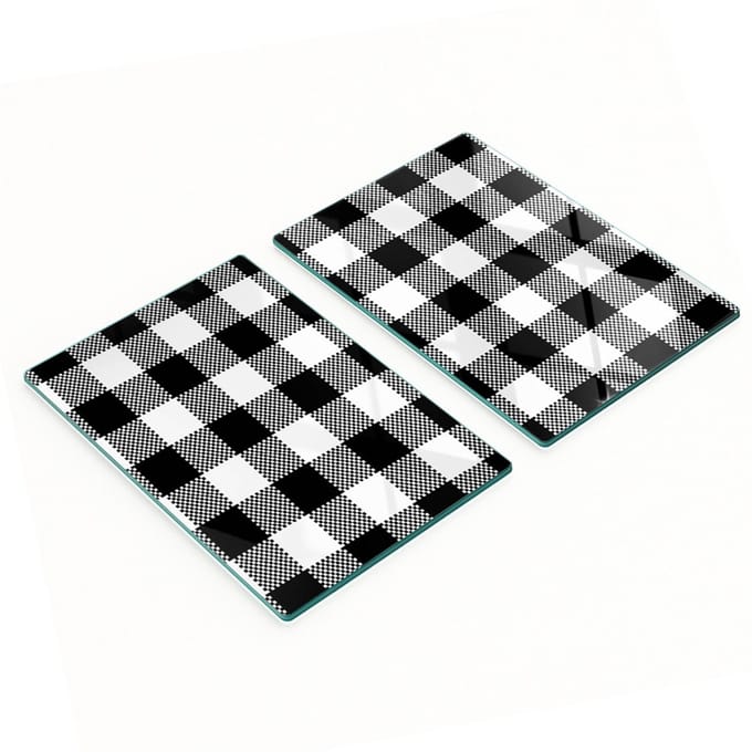 Multifunctionele decoratieve glazen borden met rasterprint 2x40x52 cm