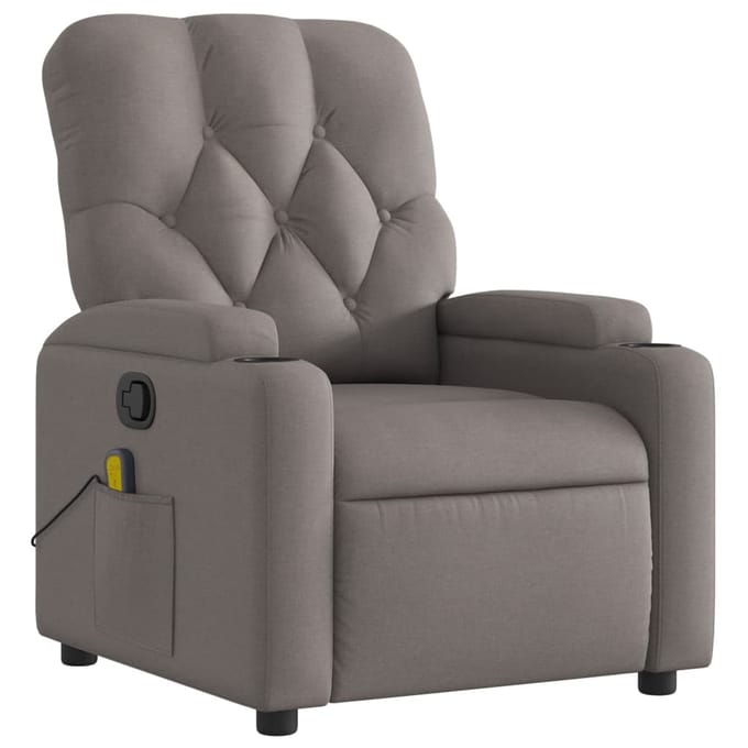 vidaXL - Massagestoel - verstelbaar - stof - taupe