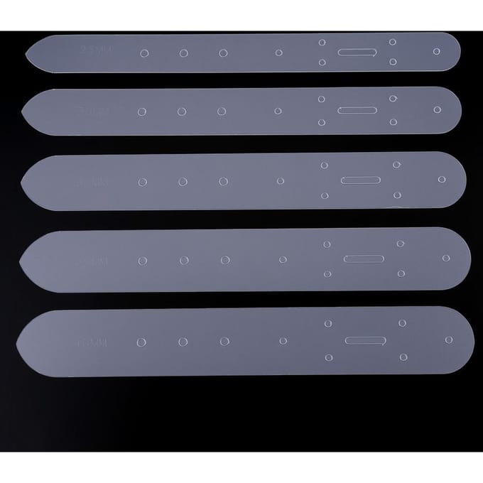 5 Stuks Transparante Riemgesp Gaten Sjablonen Leer Ponsen Ambacht Module DIY Gereedschap gray