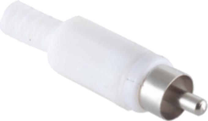 Tulp (m) audio/video connector - plastic / wit