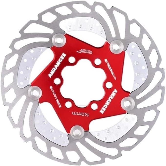 Fiets remschijf - Schijfrem rotor - Mountainbiken - Zwevend ontwerp - 140 mm - Rood