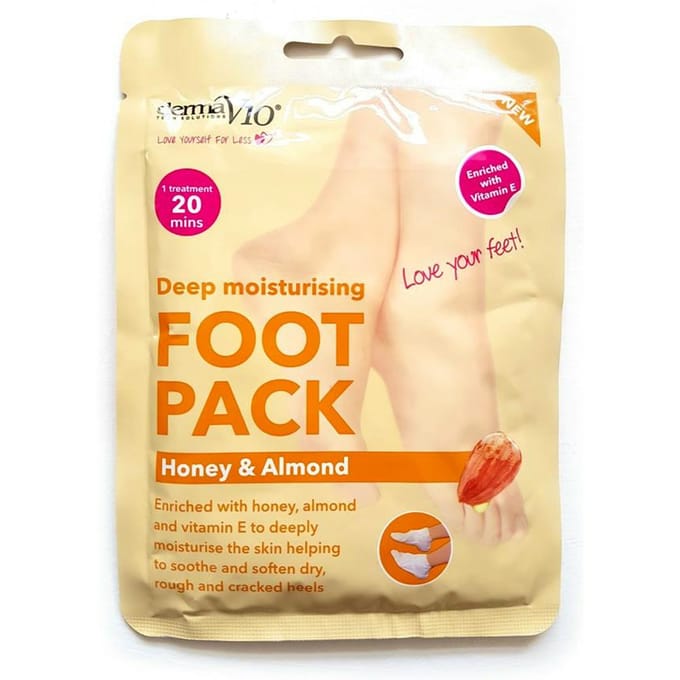 DermaV10 Deep Moisturising Foot Pack Honey &amp; Almond 1 Paar