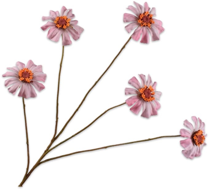 Silk-ka - Kunstbloem - zinnia - roze - H64 cm