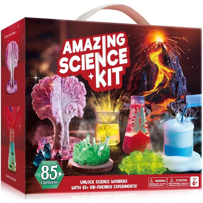 Plus de 85 Kits Scientifiques STEM conçus pour les Enfants Expériences Instructives Jouets Date de Naissance Cadeaux de Noël conçus pour Garçons Filles Âge 6-12 red