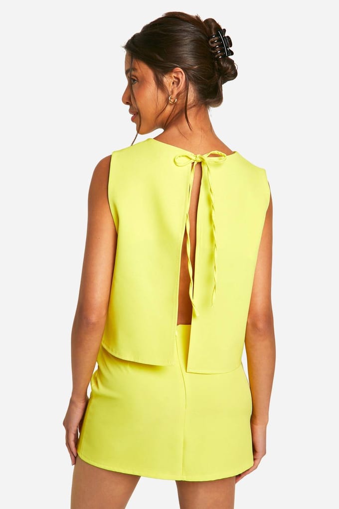 boohoo Dames Geweven Mini Rok | Citroen | Maat: 38