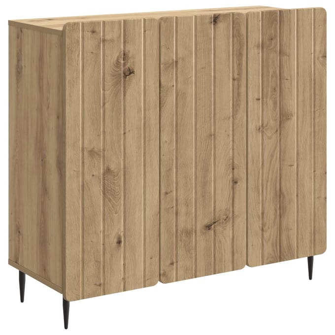 vidaXL - Dressoir - Artisanaal - eiken - 89 - x - 34,5 - x - 82 - cm - Bewerkt - hout