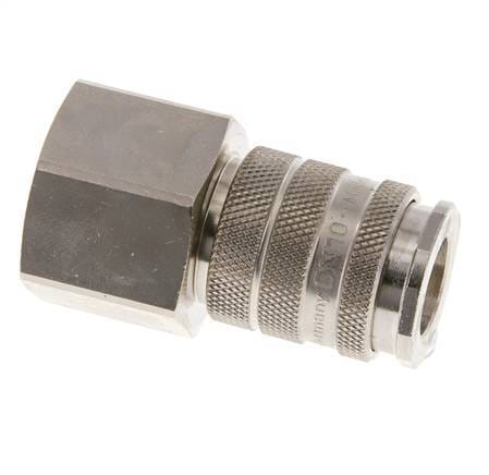 Vernikkeld Messing DN 10 Luchtkoppeling Snelkoppeling G 3/4 inch Binnendraad Double Shut-Off - CLS10-F-BN-SV-034