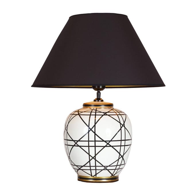 PR Home tafellamp New York, zwart, hoogte 45 cm, keramiek