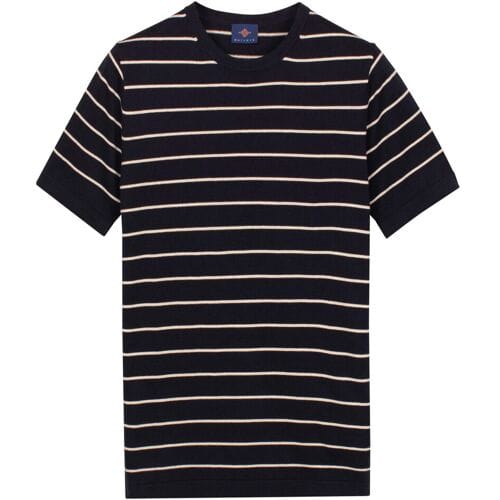 Baileys Trui Crew Neck Breton Stripe Short Sleeve Navy / male