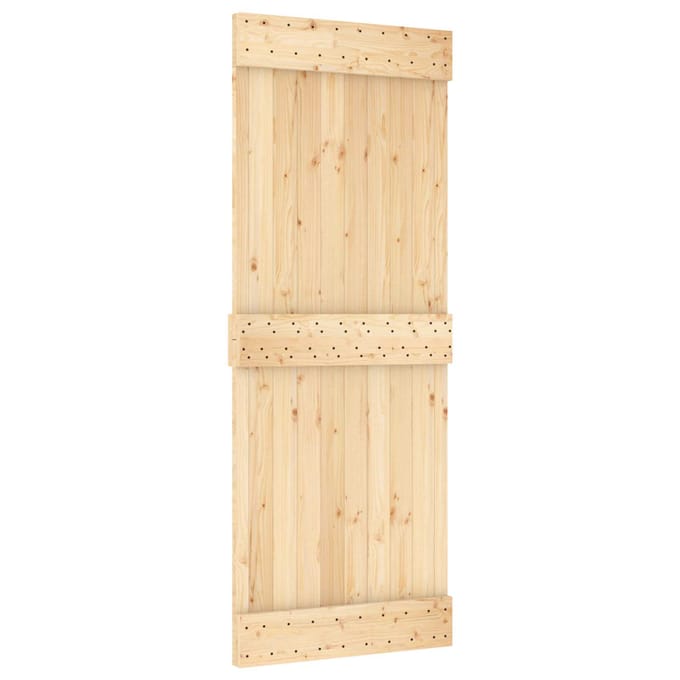 vidaXL - Schuifdeur - 80 - x - 210 - cm - Massief - Pine - Hout - (Onbehandeld)
