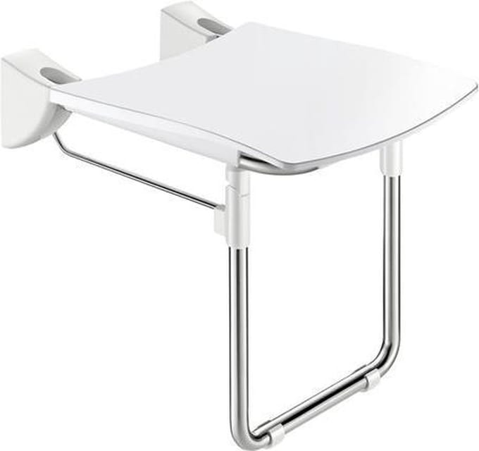 Opklapbaar douchezitje extra comfort + voet RVS mat gepol.