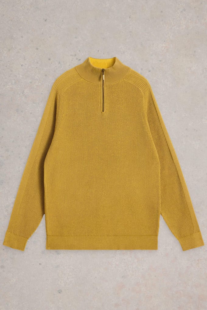 White Stuff Pentire Cotton Funnel Dusk Yellow Größe: S | Pullover Outlet | Herren | Gelb