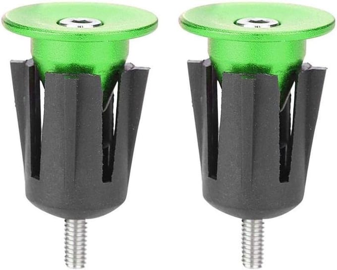 Stuur Plug - Fietsgrepen - Fiets Beschermen - Aluminium Constructie - 1 Paar - Groen