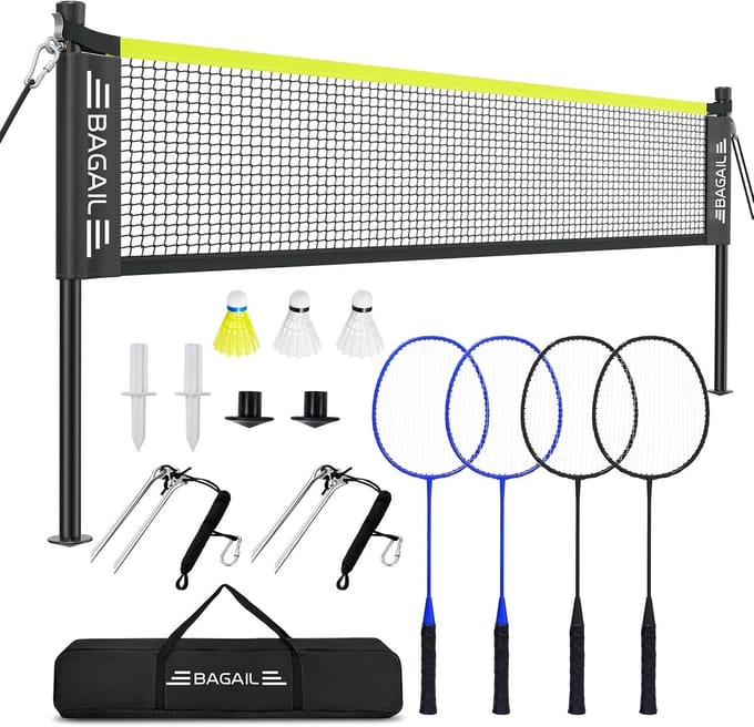 Volledige Badmintonset voor Buiten met Officieel Net en Accessoires