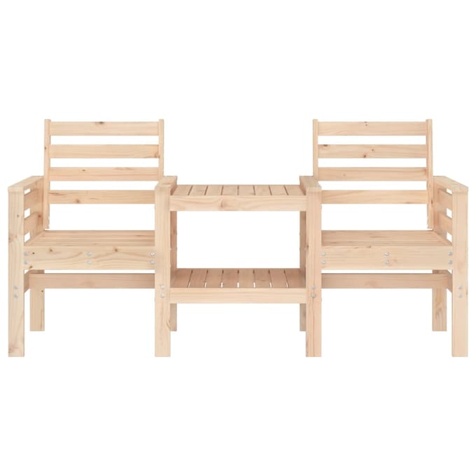 vidaXL - Tuinbank - met - tafel - 2-zits - massief - grenenhout