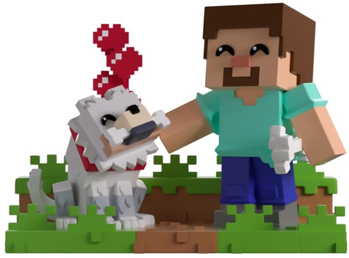 Minecraft Vinyl Figure Taming a Wolf 10 cm