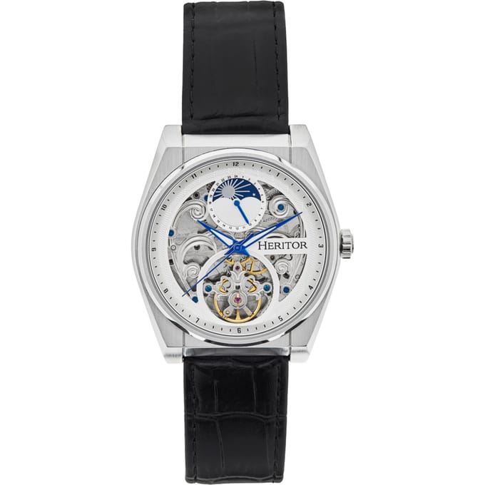 Heritor Automatic Daxton Skeleton Horloge - Zwart/Wit