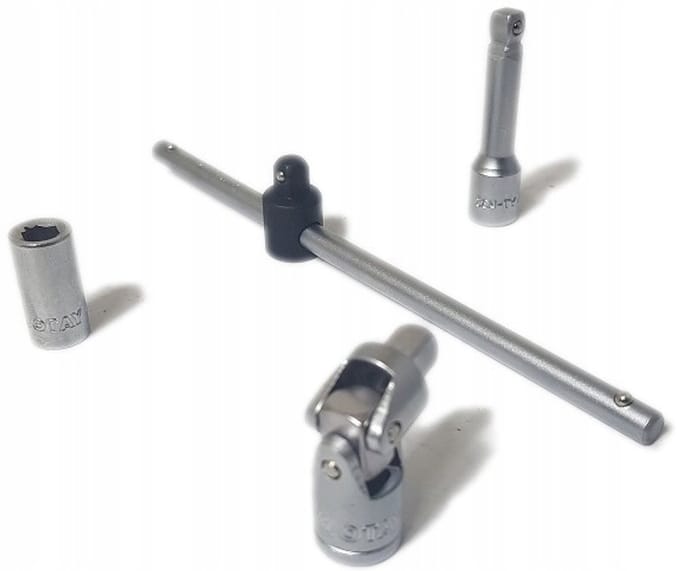 Yato 1/4" Gereedschapset: T-greep, Verlenger, Cardan, Adapter