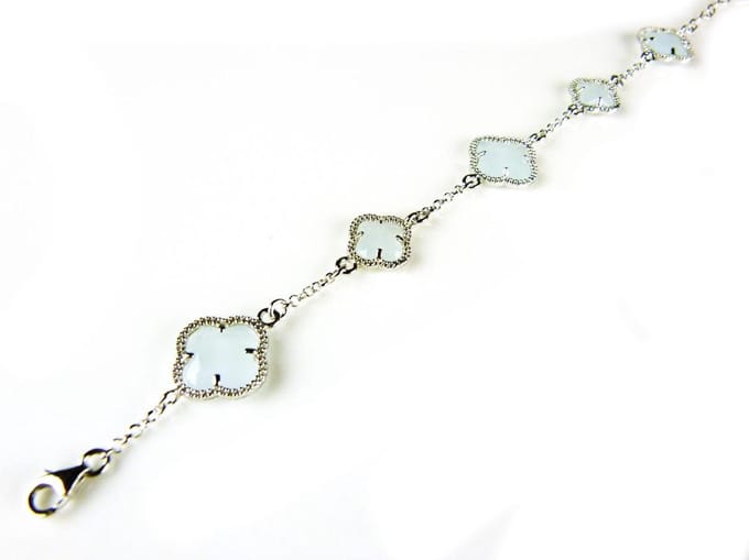 model 5 fiori armband in zilver lichtblauw