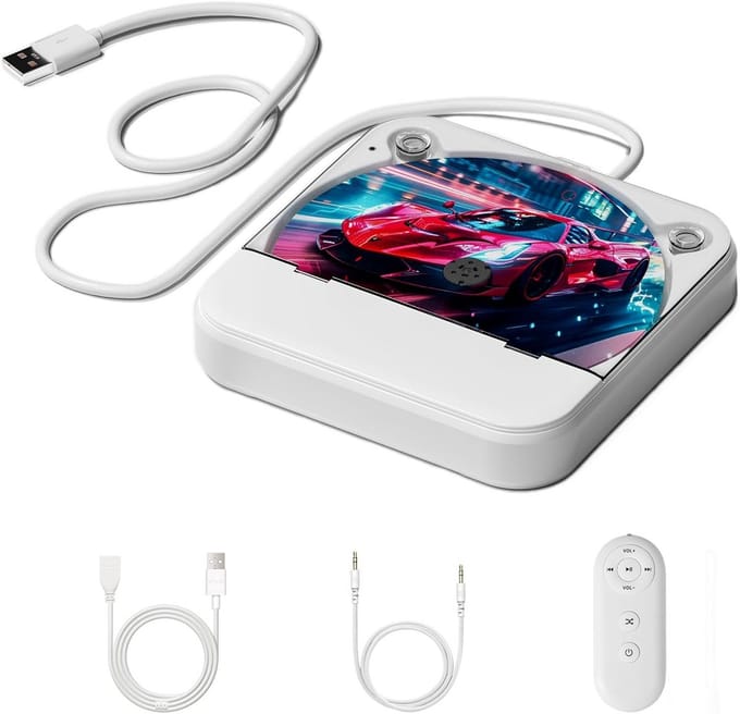 Draagbare CD Speler met USB en AUX voor Auto, TV en Computer
