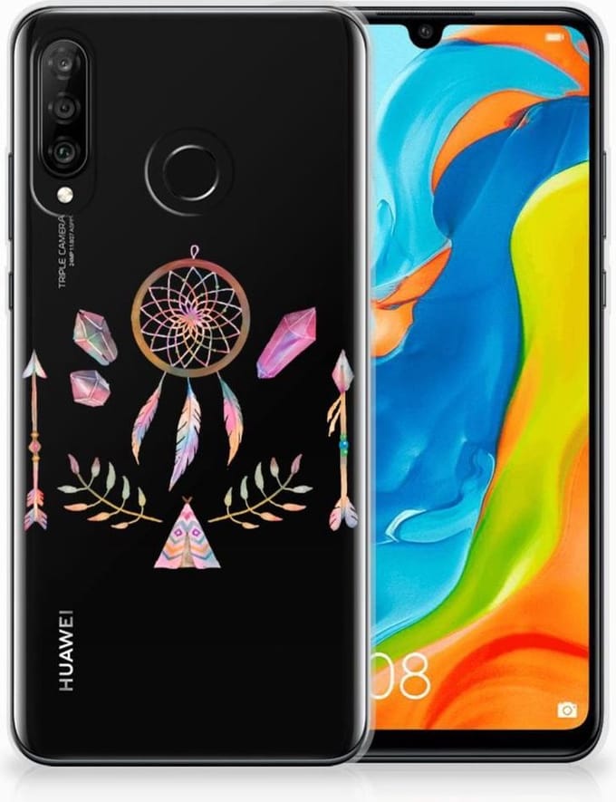Huawei P30 Lite Telefoonhoesje met Naam Boho Dreamcatcher