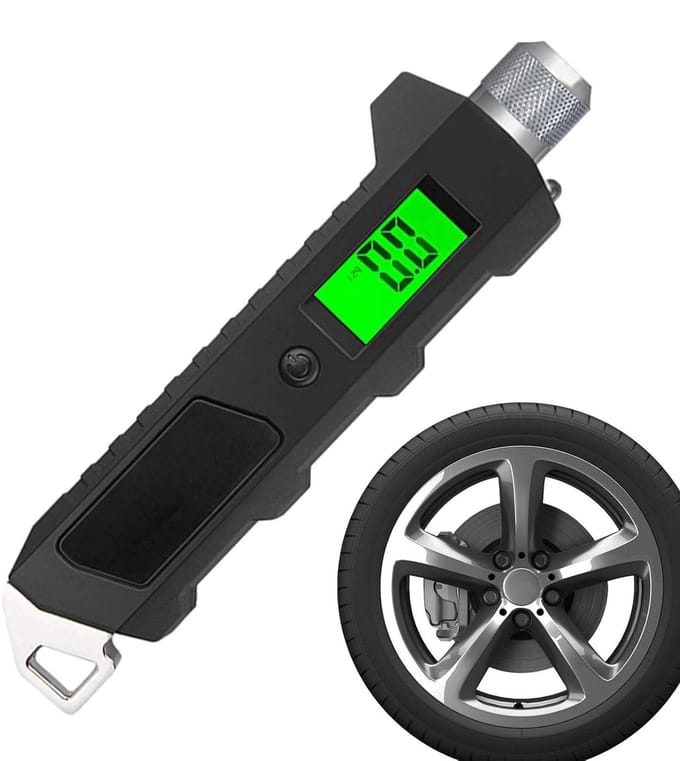 Digitale Bandendrukmeter | Autobandenspanningmeter | Meter Met Achtergrondverlichting En Antislip Greep Voor Auto Motor Fiets