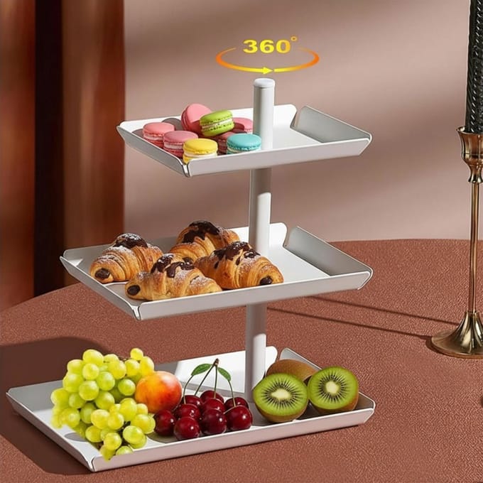 MRKK® Fruitschaal - Fruitmand Etagere 3 laags -Wit