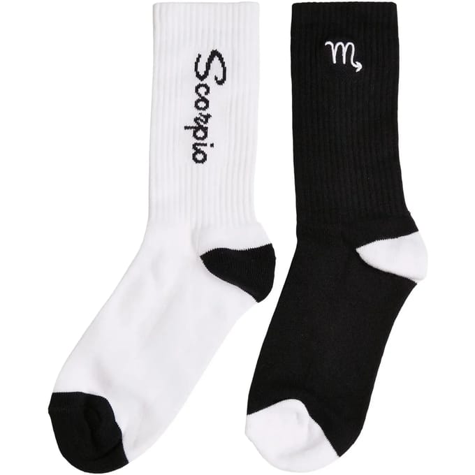 Mister Tee - Scorpio Zodiac 2-Pack Sokken - 43/46 - Zwart/Wit