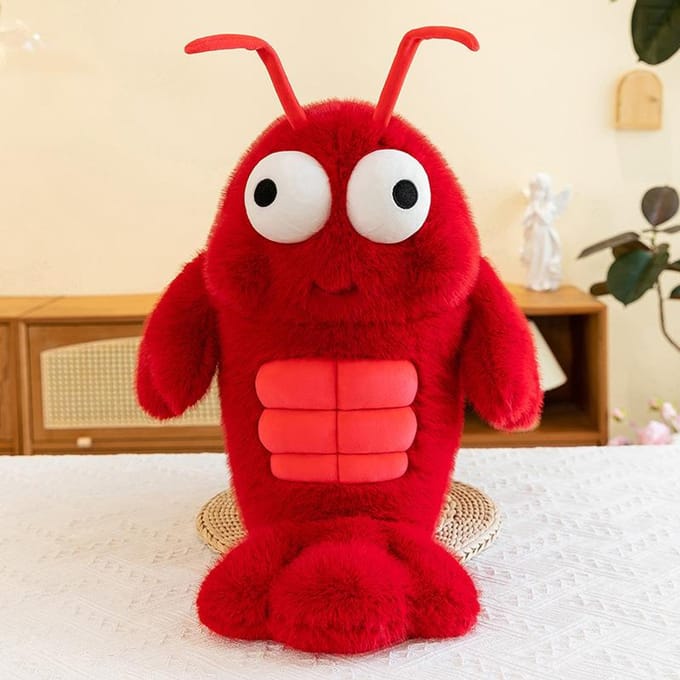 Nieuwe Leuke Kreeft Pop Pluche Speelgoed Creatieve Kreeft Kinderpop Verjaardagscadeau 50cm red