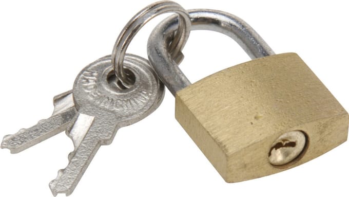 FX Tools Mini hangsloten - 3x - 20mm - koper - 2 x 1 x 4 cm - Hangslotjes