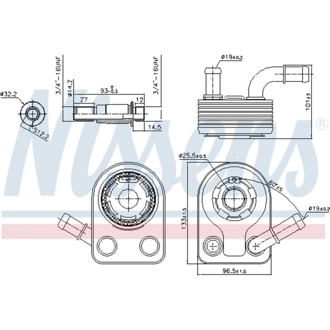 Olie radiator, motorolie NISSENS 90972
