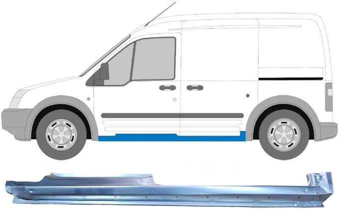Volledige dorpel voor Ford Transit Connect 2003-2013 / Links