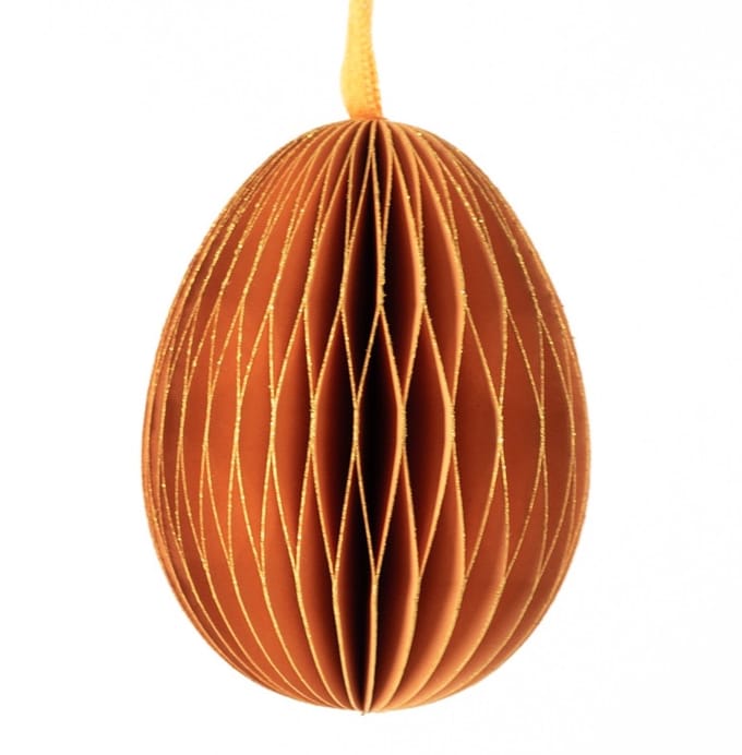 Papieren honeycomb ei oranje