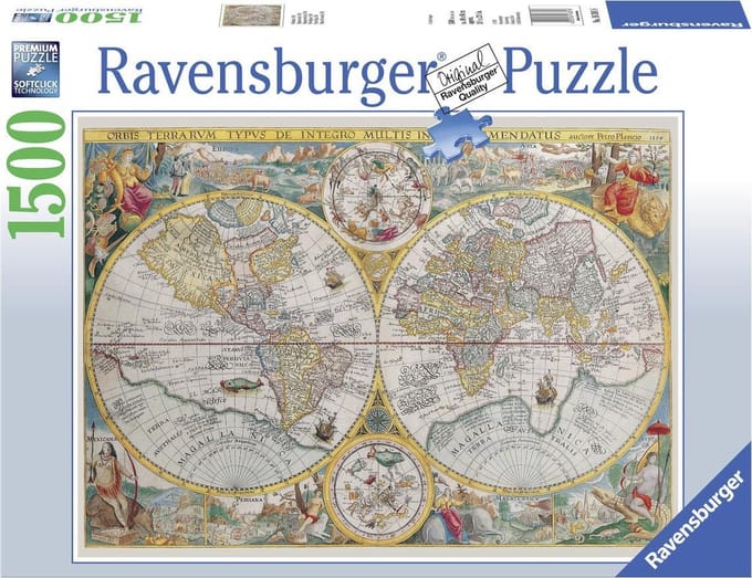 Ravensburger puzzel Wereldkaart 1594 - Legpuzzel - 1500 stukjes
