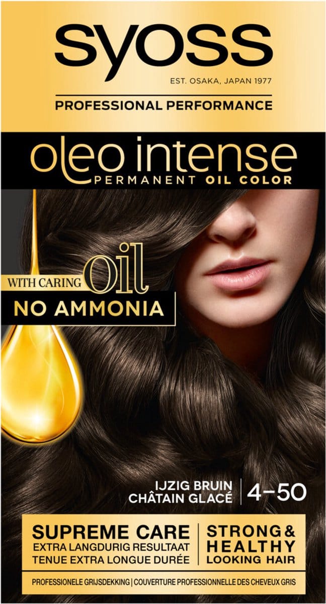 Syoss Oleo Intense - Haarverf - 4-50 - Ijzig Bruin - 115ml x 3