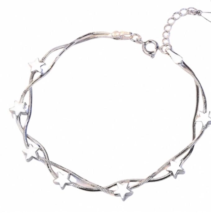 Enkelbandje- zilver-Ster-16 cm - Charme Bijoux