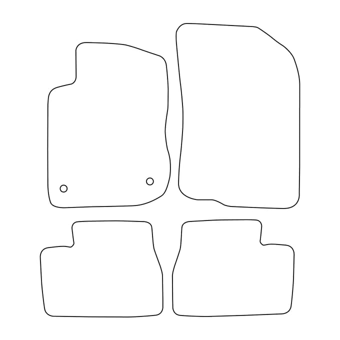 Set veloursmatten geschikt voor Peugeot 2008 I 2012-2019 - rode afwerking