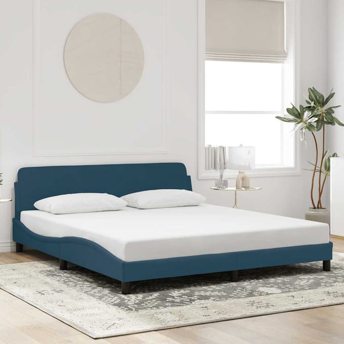 vidaXL - Bedframe - met - hoofdeinde - "Dover" - fluweel - blauw - 180x200 - cm
