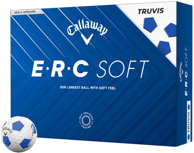 Callaway ERC Soft Truvis Golfballen 2025 - Wit Blauw - 12 Stuks