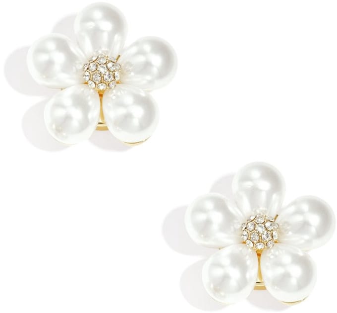 Button Cover - Cufflings - Knoopclip - Bloem - Parelkralen - Set van 2