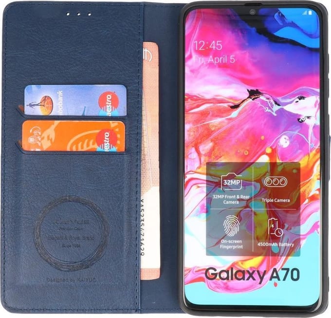 Kaarthouder Portemonnee Book Case Samsung Galaxy A70 - Navy