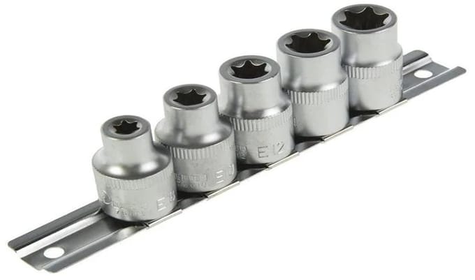 E-Torxdoppen set - E4 tot E8 - 1/4'' - 5 delig - Inwendige torxdoppen - Torx dop - SATRA