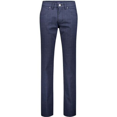 Gardeur Broek Bill Wool-Look Soft Touch Check Marine / male