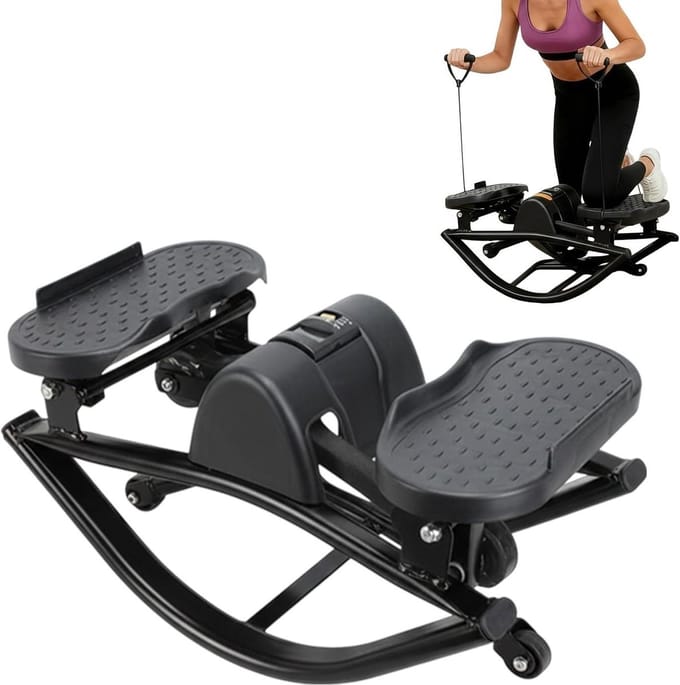 Stap Machine - Thuis Trainer - Cardio Training - Stille Hydraulica - 49 x 27 x 23 cm - Zwart