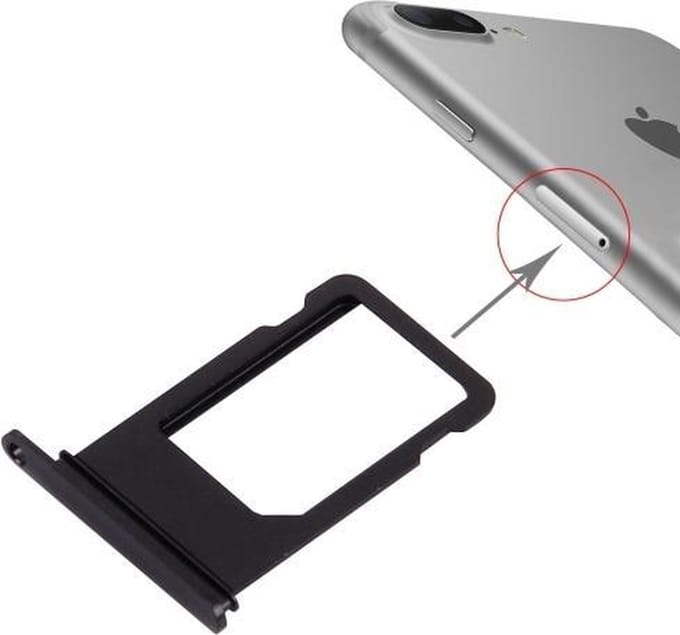 Simkaarthouder / simtray geschikt voor iPhone 7 PLUS Zwart / Black