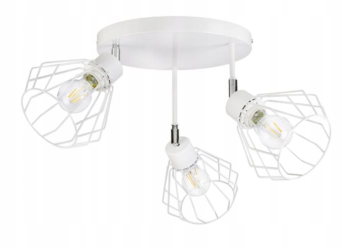 Lamp Plafond Wit Metaal 3xE27 Verstelbaar Loft Design